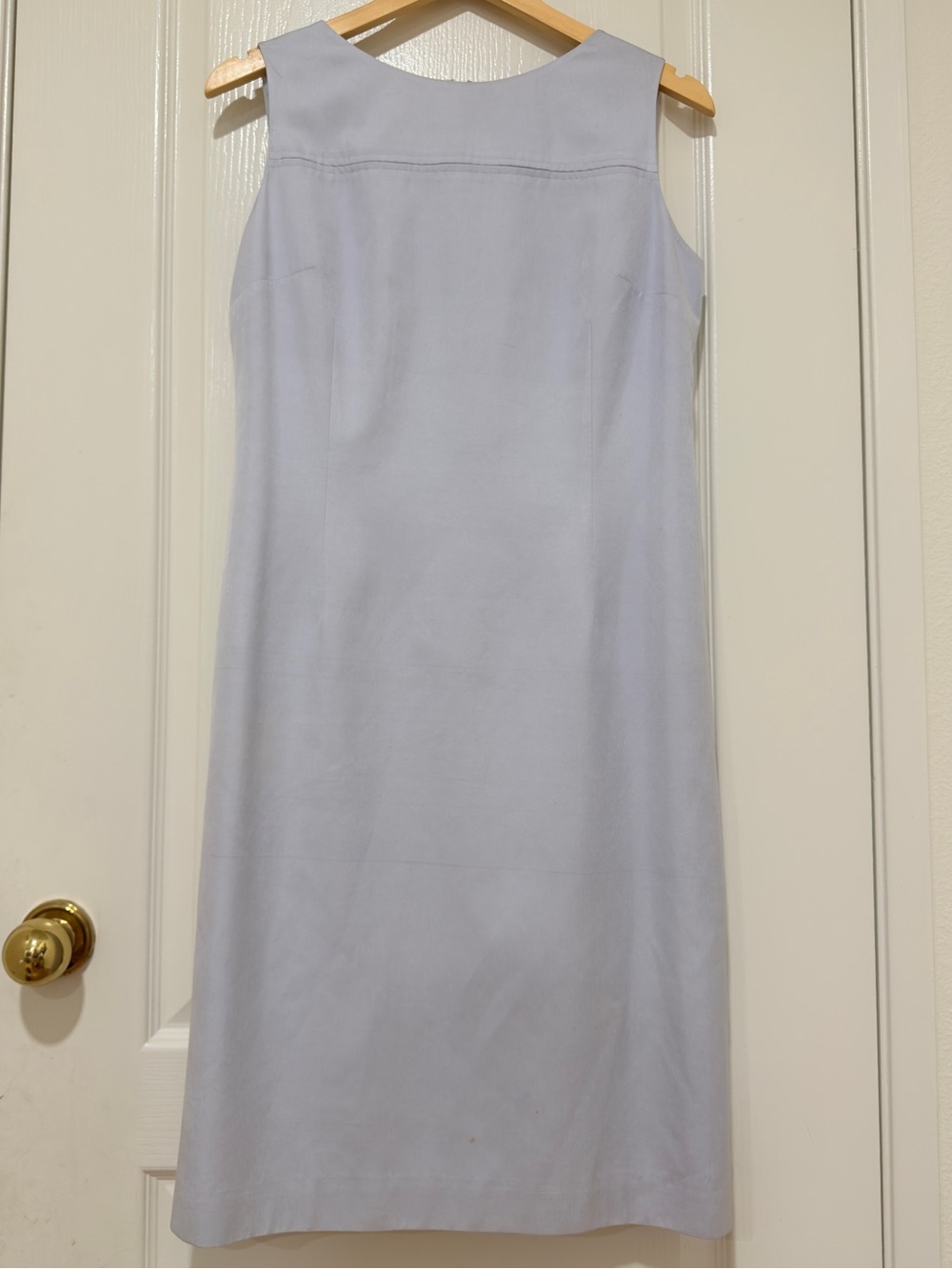 Talbots Pure Silk Light Blue Sheath Dress Sleeveless Lined Women's Size 14